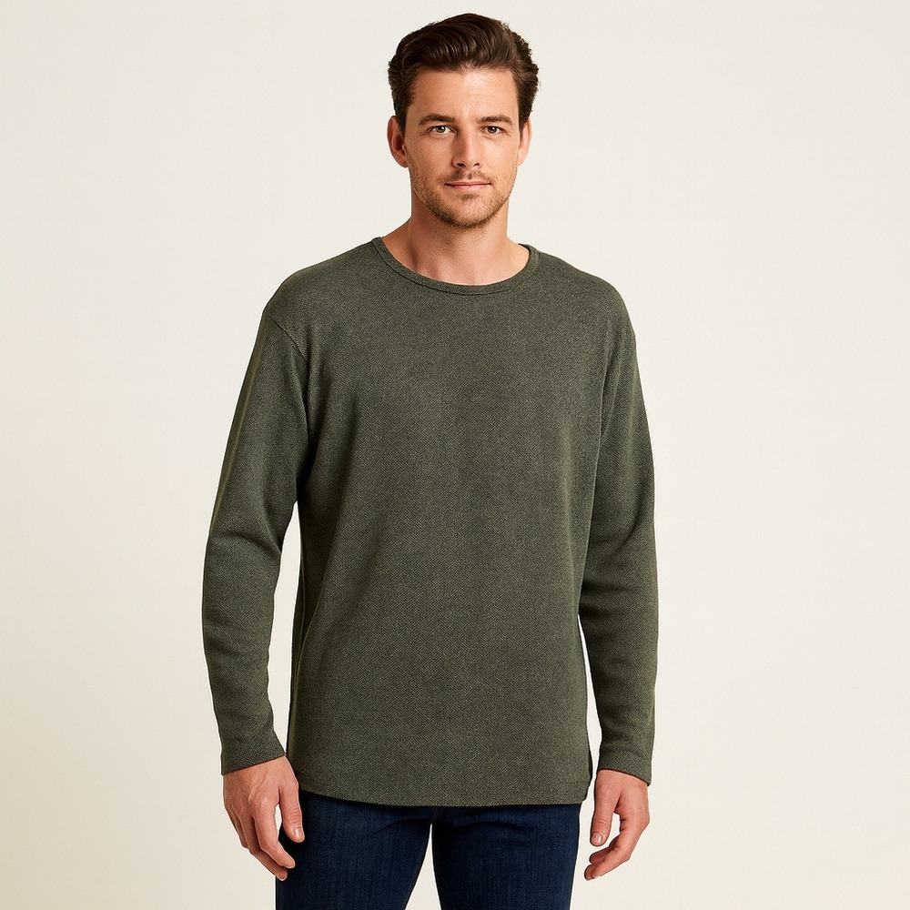 One Bone Mens Heathered Gray Long Sleeve Pullover Sweater 5 6XL
